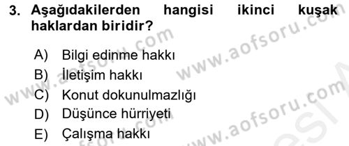 Anayasa 1 Dersi 2018 - 2019 Yılı (Final) Dönem Sonu Sınav Soruları 3. Soru