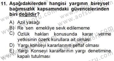 Anayasa 2 Dersi 2013 - 2014 Yılı Tek Ders Sınav Soruları 11. Soru