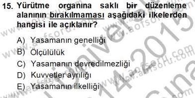 Anayasa 2 Dersi 2014 - 2015 Yılı (Vize) Ara Sınavı 15. Soru