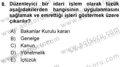 Anayasa 2 Dersi 2015 - 2016 Yılı (Vize) Ara Sınav Soruları 8. Soru