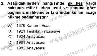 Anayasa 2 Dersi 2015 - 2016 Yılı (Final) Dönem Sonu Sınav Soruları 2. Soru