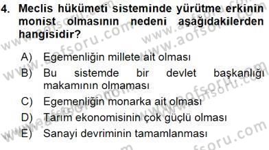 Anayasa 2 Dersi 2015 - 2016 Yılı (Final) Dönem Sonu Sınav Soruları 4. Soru