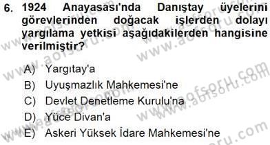 Anayasa 2 Dersi 2015 - 2016 Yılı (Final) Dönem Sonu Sınav Soruları 6. Soru