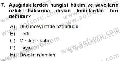 Anayasa 2 Dersi 2015 - 2016 Yılı (Final) Dönem Sonu Sınav Soruları 7. Soru
