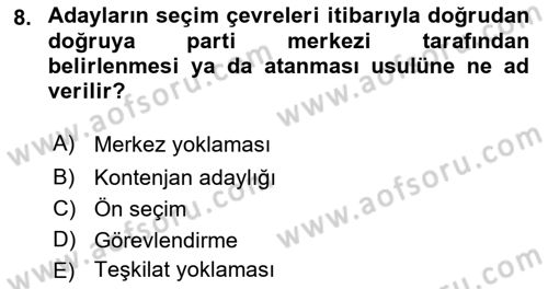 Anayasa 2 Dersi 2021 - 2022 Yılı Yaz Okulu Sınav Soruları 8. Soru
