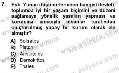 İnsan Hakları ve Kamu Özgürlükleri Dersi 2012 - 2013 Yılı (Vize) Ara Sınav Soruları 7. Soru