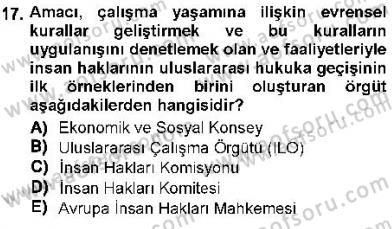 İnsan Hakları ve Kamu Özgürlükleri Dersi 2012 - 2013 Yılı (Final) Dönem Sonu Sınav Soruları 17. Soru