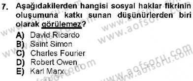 İnsan Hakları ve Kamu Özgürlükleri Dersi 2012 - 2013 Yılı (Final) Dönem Sonu Sınav Soruları 7. Soru