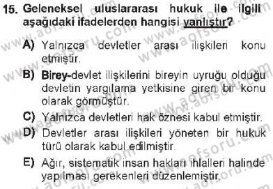 İnsan Hakları ve Kamu Özgürlükleri Dersi 2012 - 2013 Yılı Tek Ders Sınav Soruları 15. Soru