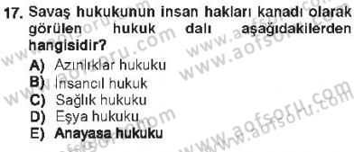 İnsan Hakları ve Kamu Özgürlükleri Dersi 2012 - 2013 Yılı Tek Ders Sınav Soruları 17. Soru