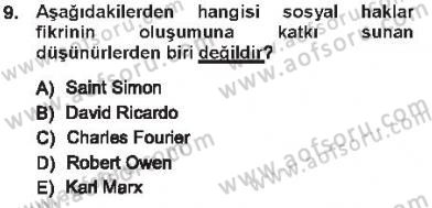İnsan Hakları ve Kamu Özgürlükleri Dersi 2012 - 2013 Yılı Tek Ders Sınav Soruları 9. Soru