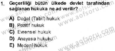 İnsan Hakları ve Kamu Özgürlükleri Dersi Ara Sınavı Deneme Sınav Soruları 1. Soru