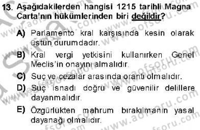 İnsan Hakları ve Kamu Özgürlükleri Dersi 2013 - 2014 Yılı (Vize) Ara Sınav Soruları 13. Soru