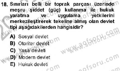 İnsan Hakları ve Kamu Özgürlükleri Dersi Ara Sınavı Deneme Sınav Soruları 18. Soru