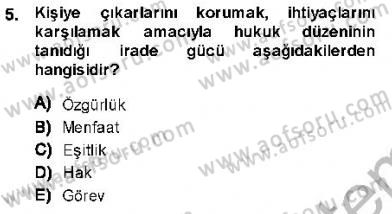 İnsan Hakları ve Kamu Özgürlükleri Dersi 2013 - 2014 Yılı (Vize) Ara Sınav Soruları 5. Soru