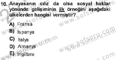 İnsan Hakları ve Kamu Özgürlükleri Dersi 2013 - 2014 Yılı (Final) Dönem Sonu Sınav Soruları 10. Soru