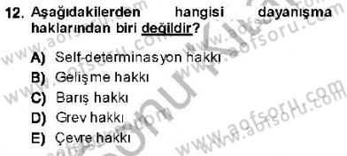 İnsan Hakları ve Kamu Özgürlükleri Dersi 2013 - 2014 Yılı (Final) Dönem Sonu Sınav Soruları 12. Soru