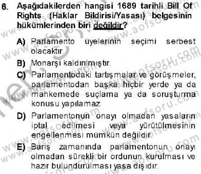 İnsan Hakları ve Kamu Özgürlükleri Dersi 2013 - 2014 Yılı (Final) Dönem Sonu Sınav Soruları 6. Soru