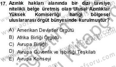 İnsan Hakları ve Kamu Özgürlükleri Dersi 2013 - 2014 Yılı Tek Ders Sınav Soruları 17. Soru