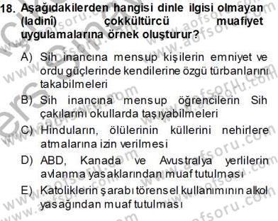 İnsan Hakları ve Kamu Özgürlükleri Dersi 2013 - 2014 Yılı Tek Ders Sınav Soruları 18. Soru