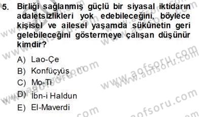 İnsan Hakları ve Kamu Özgürlükleri Dersi 2013 - 2014 Yılı Tek Ders Sınav Soruları 5. Soru