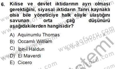 İnsan Hakları ve Kamu Özgürlükleri Dersi 2014 - 2015 Yılı (Vize) Ara Sınav Soruları 6. Soru