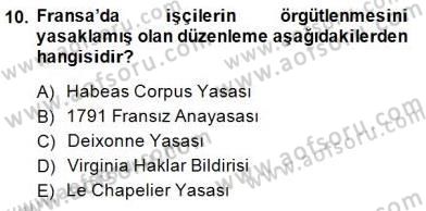 İnsan Hakları ve Kamu Özgürlükleri Dersi 2014 - 2015 Yılı (Final) Dönem Sonu Sınav Soruları 10. Soru