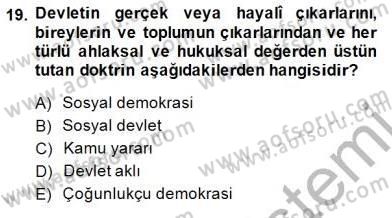 İnsan Hakları ve Kamu Özgürlükleri Dersi 2014 - 2015 Yılı (Final) Dönem Sonu Sınav Soruları 19. Soru
