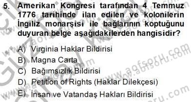 İnsan Hakları ve Kamu Özgürlükleri Dersi 2014 - 2015 Yılı (Final) Dönem Sonu Sınav Soruları 5. Soru