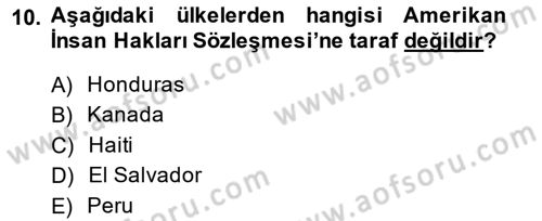 İnsan Hakları ve Kamu Özgürlükleri Dersi 2014 - 2015 Yılı Tek Ders Sınav Soruları 10. Soru