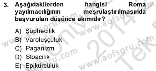 İnsan Hakları ve Kamu Özgürlükleri Dersi 2014 - 2015 Yılı Tek Ders Sınav Soruları 3. Soru