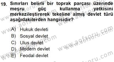İnsan Hakları ve Kamu Özgürlükleri Dersi 2015 - 2016 Yılı (Vize) Ara Sınav Soruları 19. Soru