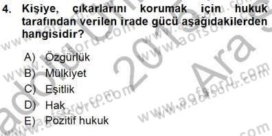 İnsan Hakları ve Kamu Özgürlükleri Dersi Ara Sınavı Deneme Sınav Soruları 4. Soru