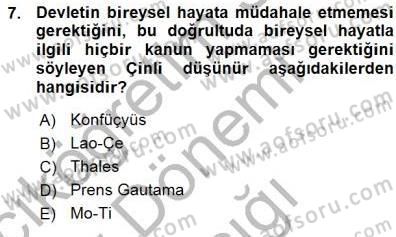 İnsan Hakları ve Kamu Özgürlükleri Dersi 2015 - 2016 Yılı (Vize) Ara Sınav Soruları 7. Soru