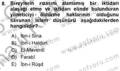 İnsan Hakları ve Kamu Özgürlükleri Dersi 2015 - 2016 Yılı (Vize) Ara Sınav Soruları 8. Soru