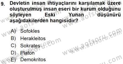 İnsan Hakları ve Kamu Özgürlükleri Dersi 2015 - 2016 Yılı (Vize) Ara Sınav Soruları 9. Soru