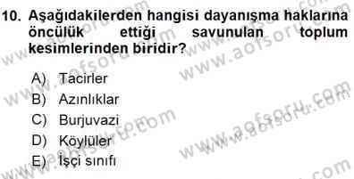 İnsan Hakları ve Kamu Özgürlükleri Dersi 2015 - 2016 Yılı (Final) Dönem Sonu Sınav Soruları 10. Soru