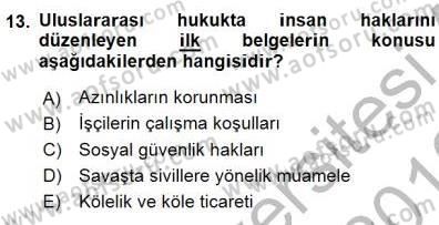 İnsan Hakları ve Kamu Özgürlükleri Dersi 2015 - 2016 Yılı (Final) Dönem Sonu Sınav Soruları 13. Soru
