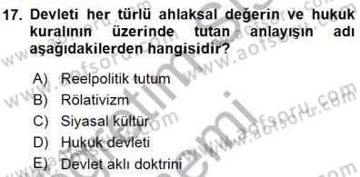 İnsan Hakları ve Kamu Özgürlükleri Dersi 2015 - 2016 Yılı (Final) Dönem Sonu Sınav Soruları 17. Soru