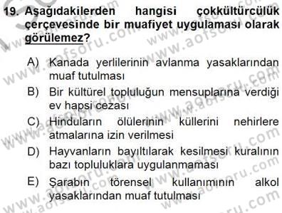 İnsan Hakları ve Kamu Özgürlükleri Dersi 2015 - 2016 Yılı (Final) Dönem Sonu Sınav Soruları 19. Soru