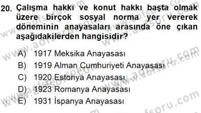 İnsan Hakları ve Kamu Özgürlükleri Dersi 2015 - 2016 Yılı (Final) Dönem Sonu Sınav Soruları 20. Soru