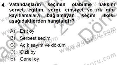 İnsan Hakları ve Kamu Özgürlükleri Dersi 2015 - 2016 Yılı (Final) Dönem Sonu Sınav Soruları 4. Soru