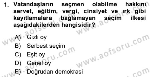 İnsan Hakları ve Kamu Özgürlükleri Dersi 2016 - 2017 Yılı 3 Ders Sınav Soruları 1. Soru