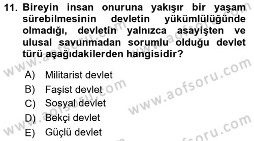 İnsan Hakları ve Kamu Özgürlükleri Dersi 2016 - 2017 Yılı 3 Ders Sınav Soruları 11. Soru