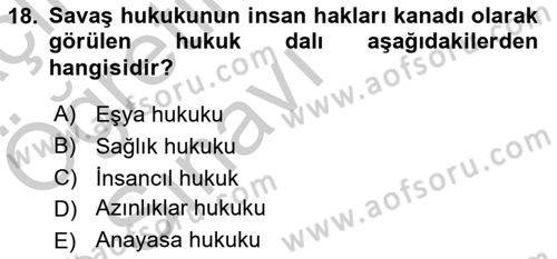İnsan Hakları ve Kamu Özgürlükleri Dersi 2016 - 2017 Yılı 3 Ders Sınav Soruları 18. Soru