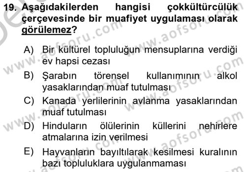 İnsan Hakları ve Kamu Özgürlükleri Dersi 2016 - 2017 Yılı 3 Ders Sınav Soruları 19. Soru