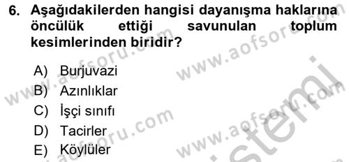 İnsan Hakları ve Kamu Özgürlükleri Dersi 2016 - 2017 Yılı 3 Ders Sınav Soruları 6. Soru