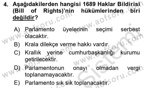 İnsan Hakları ve Kamu Özgürlükleri Dersi 2016 - 2017 Yılı (Vize) Ara Sınav Soruları 4. Soru