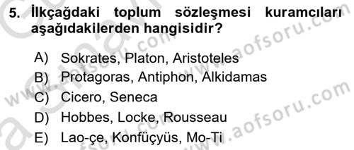 İnsan Hakları ve Kamu Özgürlükleri Dersi 2016 - 2017 Yılı (Vize) Ara Sınav Soruları 5. Soru