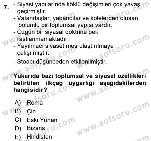 İnsan Hakları ve Kamu Özgürlükleri Dersi 2016 - 2017 Yılı (Vize) Ara Sınav Soruları 7. Soru